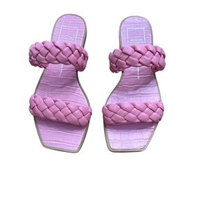 NWOT Dolce Vita Sandals Pink Braided Leather Flats